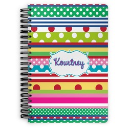Ribbons Spiral Notebook - 7x10 w/ Name or Text