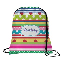 Ribbons Drawstring Backpack - Large (Personalized)