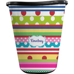 Ribbons Waste Basket - Double Sided (Black) (Personalized)