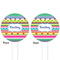 Ribbons White Plastic 4" Food Pick - Round - Double Sided - Front & Back