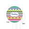 Ribbons White Plastic 4" Food Pick - Round - Single Sided - Front & Back