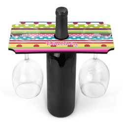 Ribbons Wine Bottle & Glass Holder (Personalized)