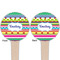 Ribbons Wooden 4" Food Pick - Round - Double Sided - Front & Back