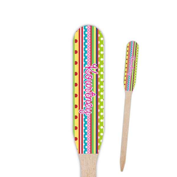 Custom Ribbons Paddle Wooden Food Picks - Double Sided (Personalized)