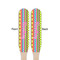 Ribbons Wooden Food Pick - Paddle - Double Sided - Front & Back