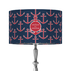 All Anchors 12" Drum Lamp Shade - Fabric (Personalized)