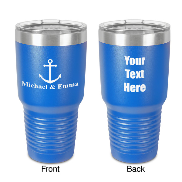 Custom All Anchors 30 oz Stainless Steel Tumbler - Royal Blue - Double-Sided (Personalized)