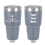 All Anchors 30 oz Stainless Steel Tumbler - Grey - Double-Sided (Personalized)