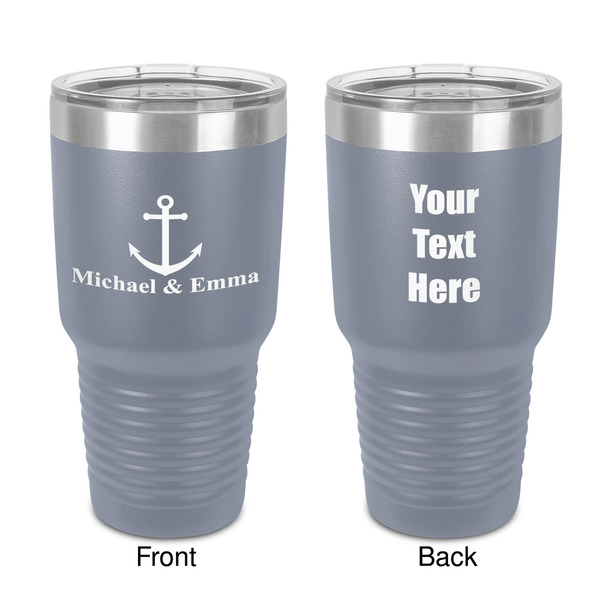 Custom All Anchors 30 oz Stainless Steel Tumbler - Grey - Double-Sided (Personalized)