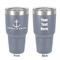 All Anchors 30 oz Stainless Steel Ringneck Tumbler - Grey - Double Sided - Front & Back