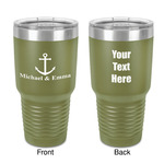 All Anchors 30 oz Stainless Steel Tumbler - Olive - Double-Sided (Personalized)