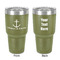 All Anchors 30 oz Stainless Steel Ringneck Tumbler - Olive - Double Sided - Front & Back