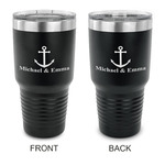 All Anchors 30 oz Stainless Steel Tumbler - Black - Double Sided (Personalized)