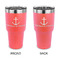 All Anchors 30 oz Stainless Steel Ringneck Tumblers - Coral - Double Sided - APPROVAL