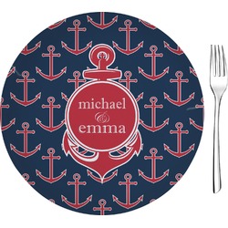 All Anchors Glass Appetizer / Dessert Plate 8" (Personalized)