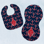 All Anchors Baby Bib & Burp Set w/ Couple's Names