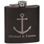 All Anchors Black Flask Set (Personalized)