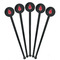 All Anchors Black Plastic 7" Stir Stick - Round - Fan View