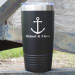 All Anchors 20 oz Stainless Steel Tumbler - Black - Double Sided (Personalized)