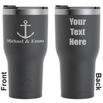 All Anchors RTIC Tumbler - Black - Engraved Front & Back (Personalized)