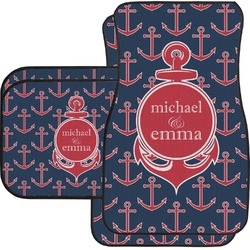 All Anchors Car Floor Mats Set - 2 Front & 2 Back (Personalized)