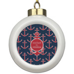 All Anchors Ceramic Ball Ornament (Personalized)