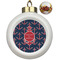 All Anchors Ceramic Christmas Ornament - Poinsettias (Front View)