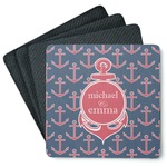 All Anchors Square Rubber Backed Coasters - Set of 4 (Personalized)