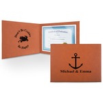 All Anchors Leatherette Certificate Holder (Personalized)