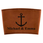 All Anchors Leatherette Cup Sleeve (Personalized)