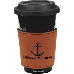 All Anchors Leatherette Cup Sleeve - Single Sided (Personalized)