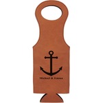 All Anchors Leatherette Wine Tote (Personalized)