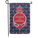 All Anchors Small Garden Flag - Double Sided w/ Couple's Names