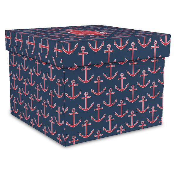 Custom All Anchors Gift Box with Lid - Canvas Wrapped - X-Large (Personalized)