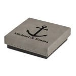 All Anchors Jewelry Gift Box - Engraved Leather Lid (Personalized)