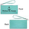 All Anchors Ladies Wallets - Faux Leather - Teal - Front & Back View