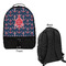 All Anchors Large Backpack - Black - Front & Back View