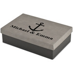 All Anchors Large Gift Box w/ Engraved Leather Lid (Personalized)