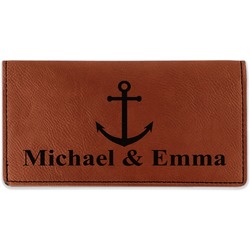 All Anchors Leatherette Checkbook Holder - Double Sided (Personalized)