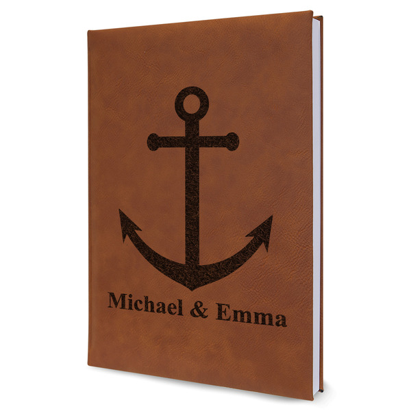 Custom All Anchors Leather Sketchbook - Large - Double Sided (Personalized)