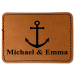 All Anchors Faux Leather Iron On Patch - Rectangle (Personalized)