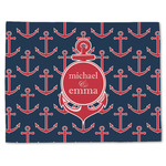 All Anchors Single-Sided Linen Placemat - Single w/ Couple's Names