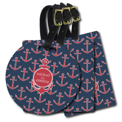 All Anchors Plastic Luggage Tag (Personalized)