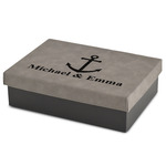 All Anchors Medium Gift Box w/ Engraved Leather Lid (Personalized)