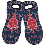 All Anchors Neoprene Oven Mitts - Set of 2 w/ Couple's Names