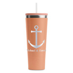 All Anchors RTIC Everyday Tumbler with Straw - 28oz - Peach - Double-Sided (Personalized)