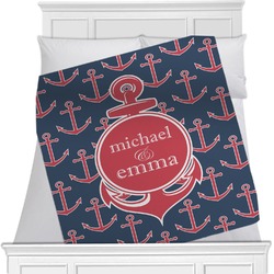 All Anchors Minky Blanket - Twin / Full - 80"x60" - Double Sided (Personalized)