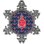 All Anchors Vintage Snowflake Ornament (Personalized)