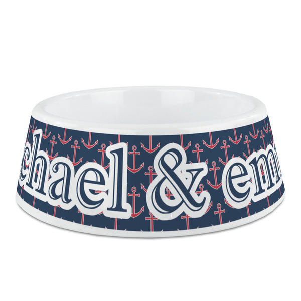 Custom All Anchors Plastic Dog Bowl (Personalized)