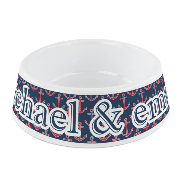 Custom All Anchors Plastic Dog Bowl - Small (Personalized)